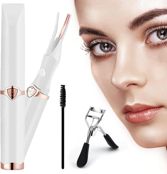 Peshoriadm Eyelash Curler, Electric Eyelash Curler Heated, 2025 New Heated Eyelash Curler with USB Charging, 3 Heat Modes and Smart Temperature Control, Natural Curling 24h Long-Lasting Curl (White)