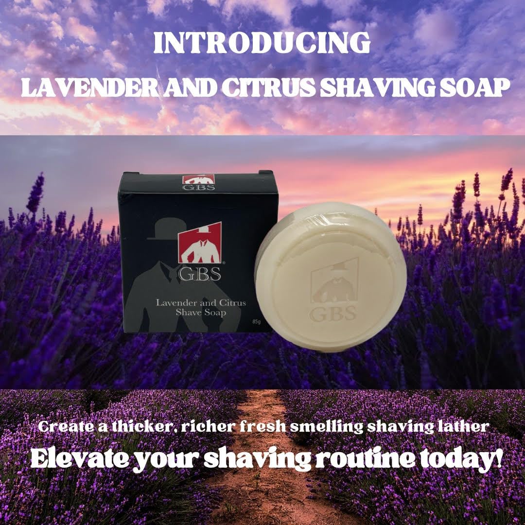 G.B.S Natural Fragrance Free & Lavender Citrus Shaving Soap with Shea Butter for Sensitive Skin Shave Soap for Men (Pack of 2)