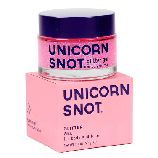 UNICORN SNOT Holographic Face Glitter & Body Glitter Gel: Glitter Makeup, Hair Glitter, Festival Rave and Anime Cosplay, Halloween Costume Makeup - Vegan & Cruelty Free, 1.7 oz Pink Glitter (Flamingo)