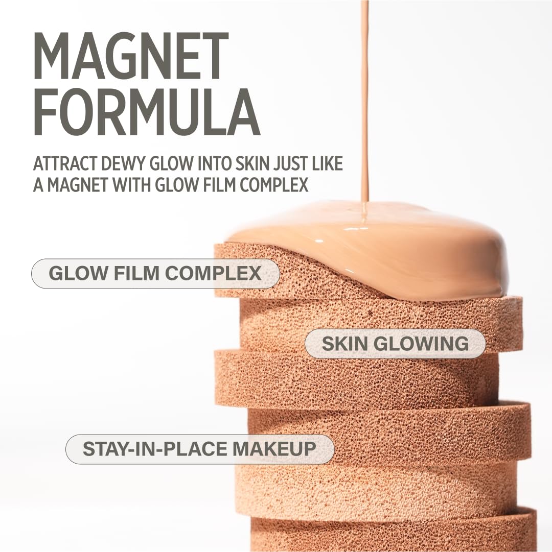 KEYTH PINK MAGNET CUSHION #03 PURE BEIGE (15G, 0.52 OZ.) / Magnetic Adherence, Dewy Radiance, 77% moisture essence, Glow Film Complex, Skin Film Polymer