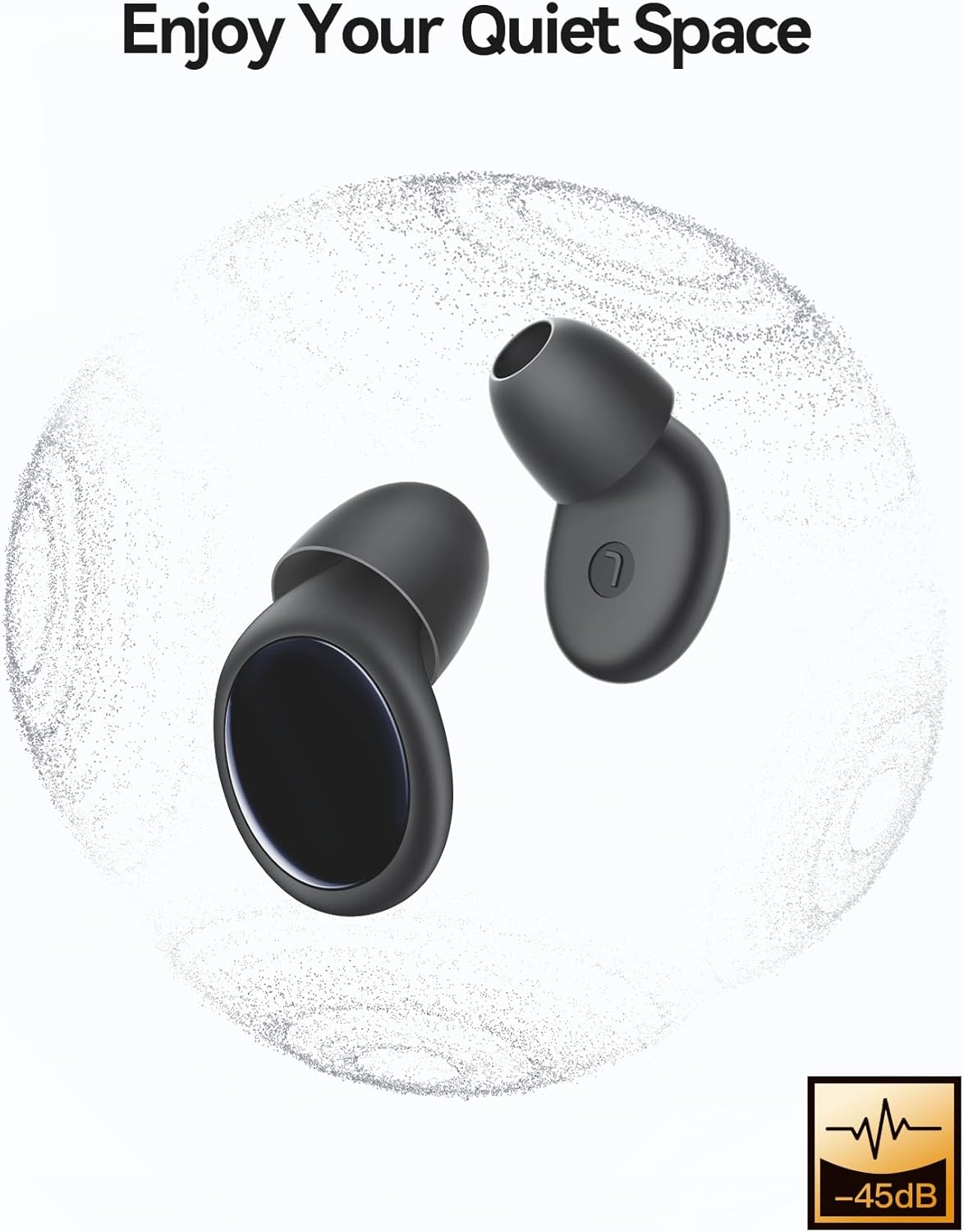 Ear Plugs for Sleeping 45dB Noise Cancelling Ear Plugs for Concerts & Noise Reduction, Earplugs for Sleep, Snoring Airplane Musician Calmer, Silicone Earplugs Reusable Concert Ear Plug +8Tip Oil Black