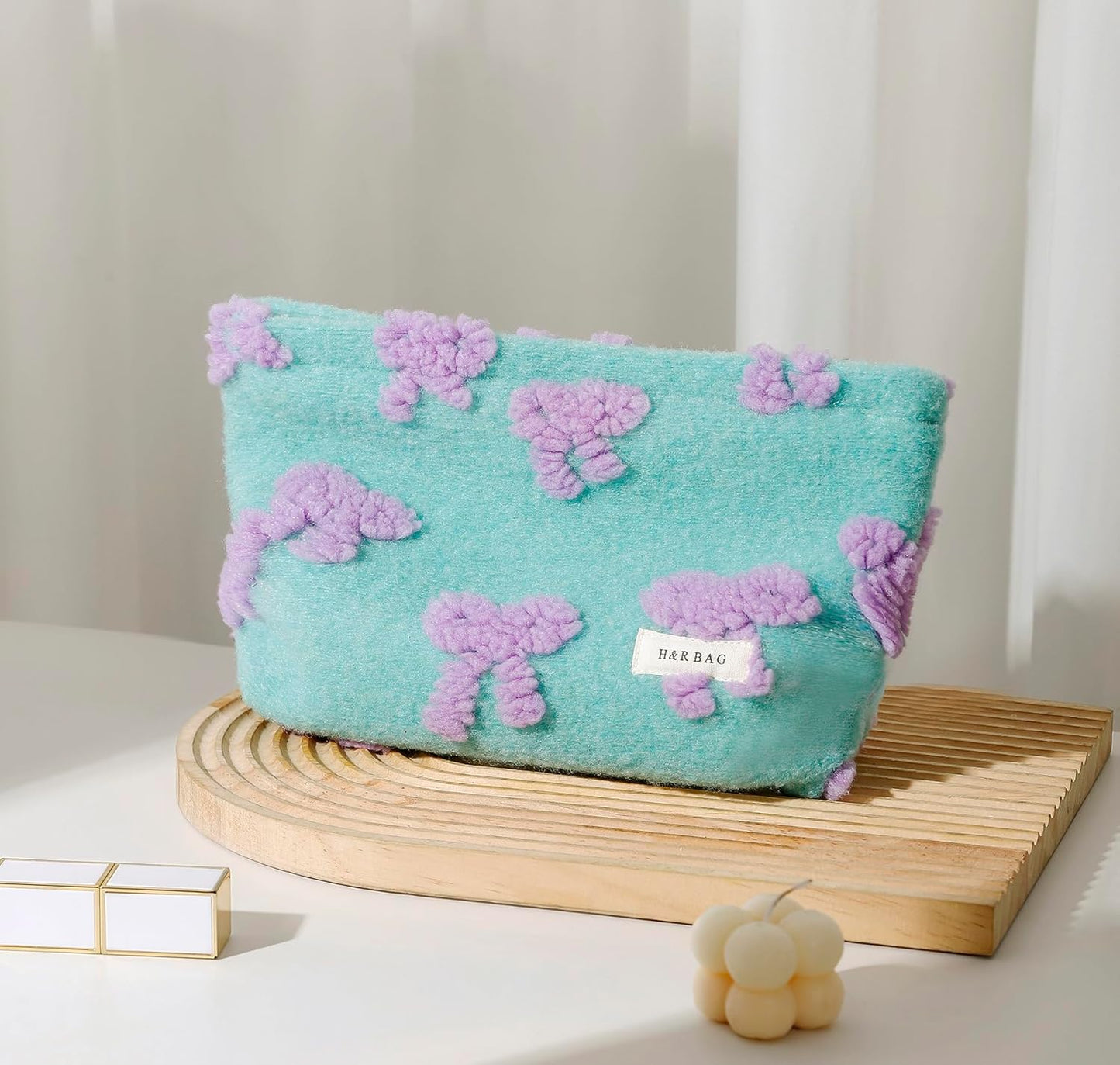 2 Pcs Makeup Bags, Large Cosmetic Bag Travel Toiletry Bag Organizer for Women, Plush Makeup Bag Small Cosmetic Pouch Purse with Zipper Gifts for Girls Teen