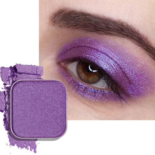 Single Purple Eyeshadow Matte Shimmer Finish Soft Texture High Pigment Long Lasting Magnetic Refill for DIY Eyeshadow Palette (Amethyst)