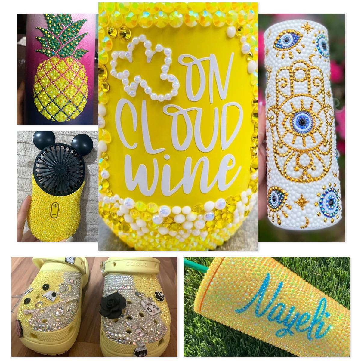 16000PCS Bright Gold Resin Rhinestones for Crafting 3mm 4mm 5mm Golden Flatback Jelly Stones Bulk SS10 SS16 SS20 Non-Hotfix Diamonds Gems for Face Eyes Makeup Tumblers Bottles DIY Crafts Clothes Shoes