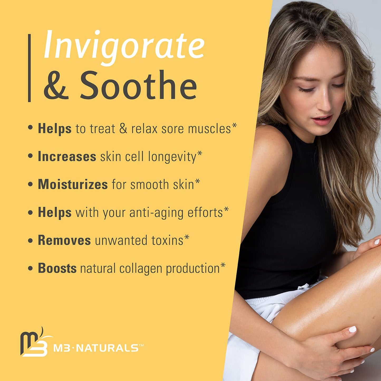 Ylang Ylang + Ginger Lymphatic Drainage Massage Oil – with Collagen & Stem Cells for Circulation, Detox & Cellulite Removal – Body Oil for Muscle Relief, Skin Firming & Relaxation – 8oz by M3 Naturals