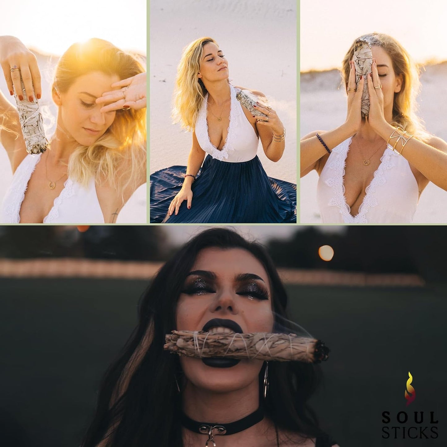 SOUL STICKS 6 Inch 6-Pack Organic California White Sage Smudge Sticks Bulk for Home Cleansing, Negative Energy Removal, Good Energy Meditation & Smudging Rituals | Pure Sage Bundles