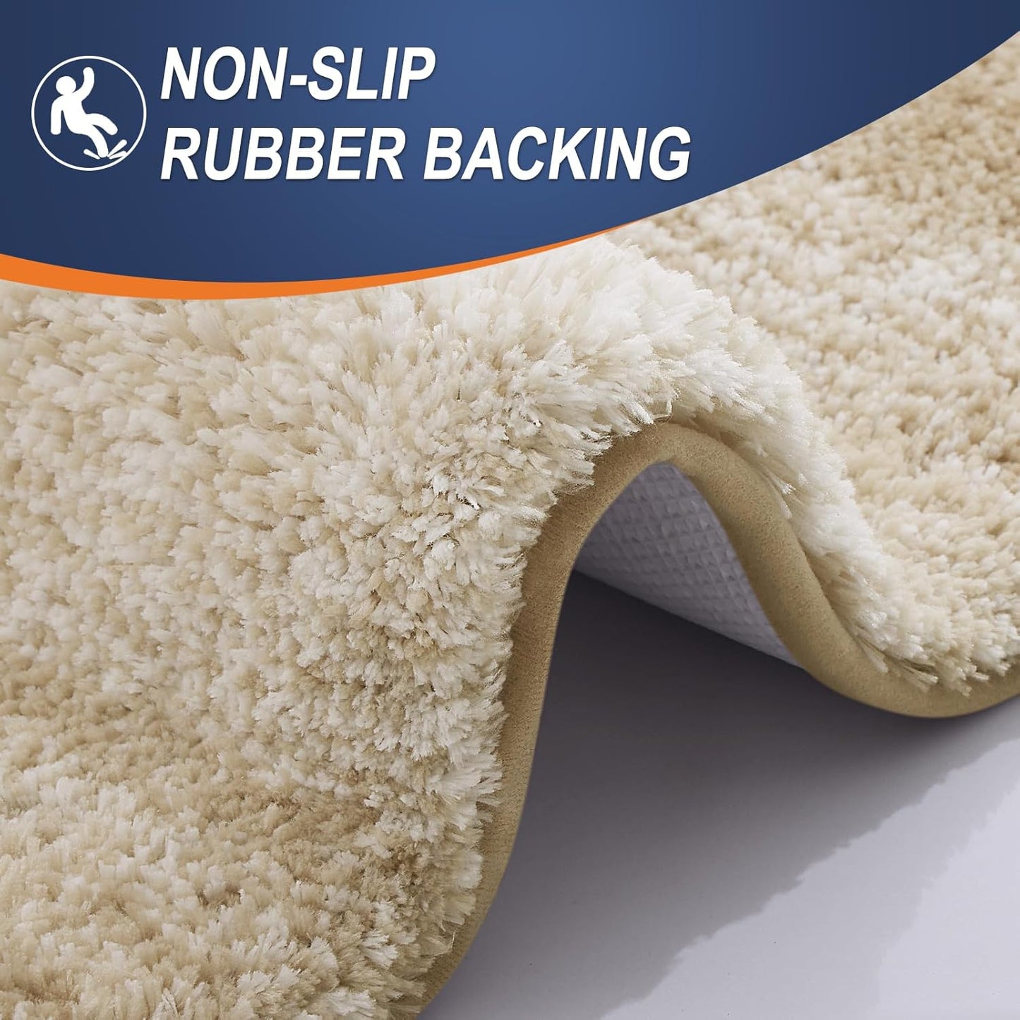 OLANLY Bathroom Runner Rugs 70x24, Extra Soft Absorbent Microfiber Bath Rugs, Rubber Backing, Quick Dry, Machine Washable Bath Mats for Bathroom Floor, Tub and Shower, Home Decor Accessories, Tan