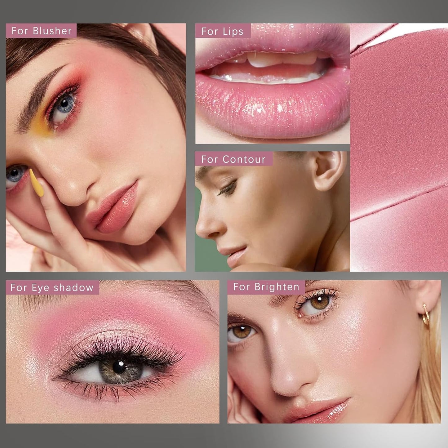 NewBang 3 Pcs Cream Blush Contour Highlighter Stick for Cheeks Eyes Lips Lightweight Dewy Finish Blush Stick Waterproof Long Lasting Contour Stick Trio Wand Face Makeup Set for Girls and Women (2+5+6)