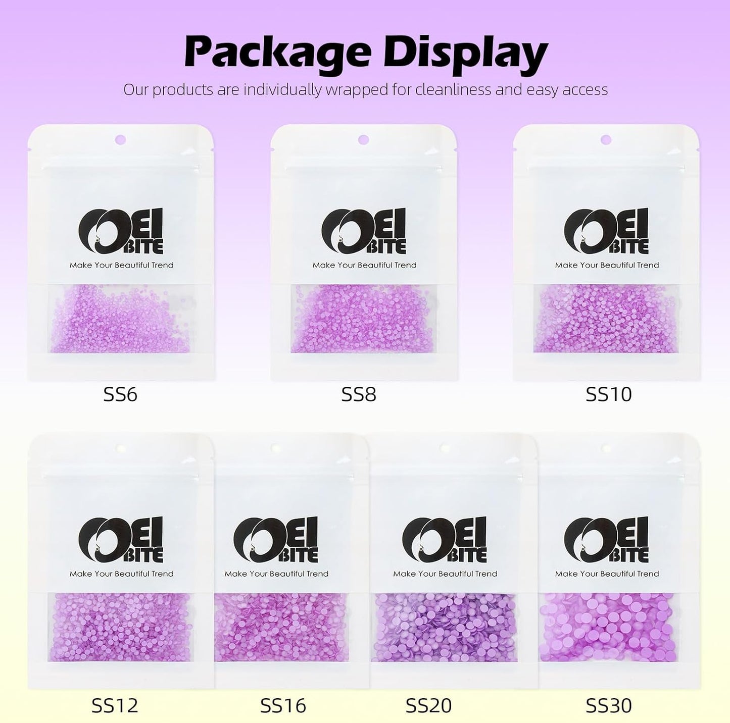 Mocha Lt.Purple Flatback Rhinestones, Glass Rhinestones for Nail Art and Craft, Glue Fix, Loose Crystal Gemstones(Mocha Lt.Purple, SS30, 288pcs, 6.4-6.6mm)