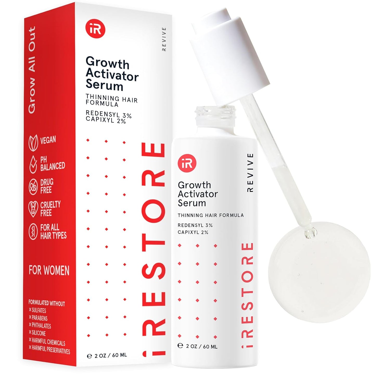 iRESTORE Scalp Serum | Hair Growth Serum for Women Men | Best for Hair Loss Hair Thinning | Aids Regrowth with Redensyl Capixyl & Biotin | Hydrates Scalp for Visibly Thicker Fuller Hair - 2 Fl Oz