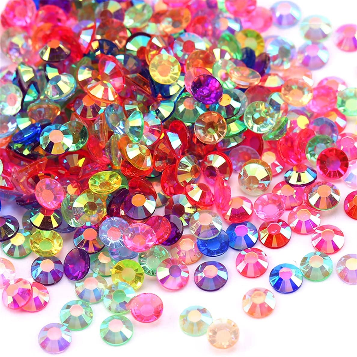 4500 Pcs SS12 3mm AB Flatback Rhinestones for Nails Art Crafts Transparent Glitter Round Gems Crystals DIY Clothes Shoes(Clear Dark Rose Red AB)
