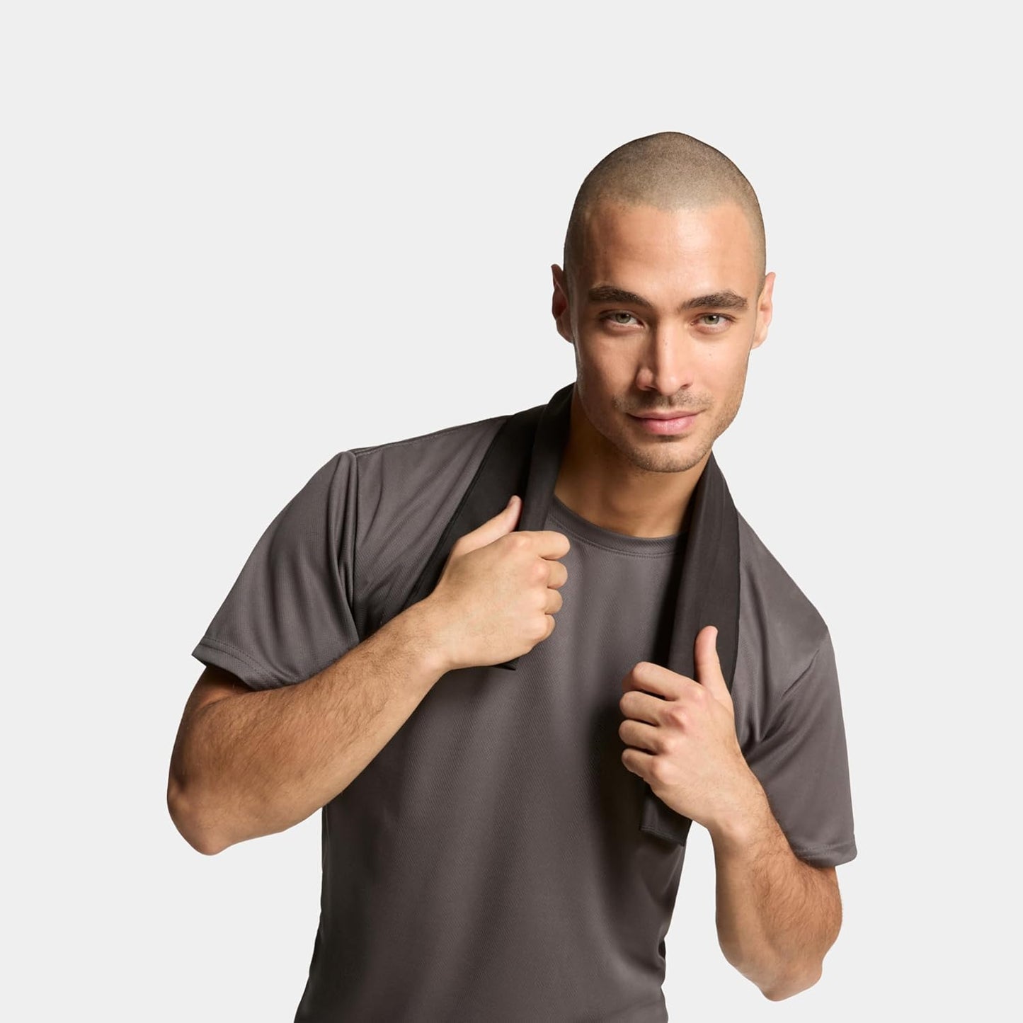 MISSION On-The-Go Cooling Towel - Soft, Lightweight Fabric - Cools Up to 2 Hours - UPF 50 Sun Protection - Machine Washable (Black)