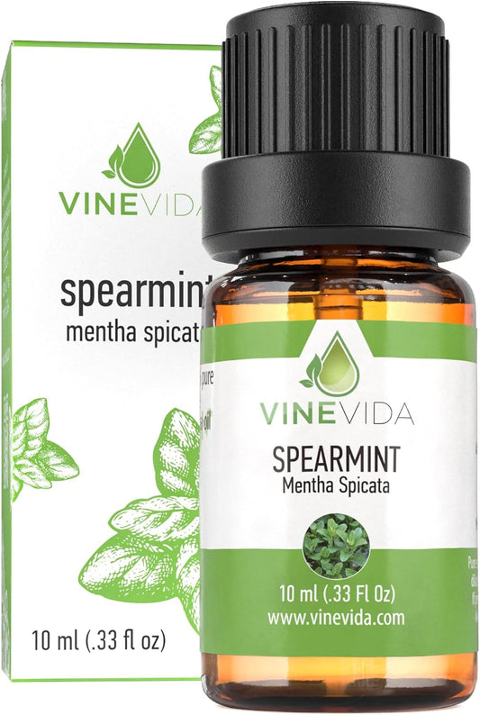 VINEVIDA Spearmint Essential Oil 10 mL - Undiluted Candle Scent DIY Scents for Candlemaking Soap Making Safe Skin,4OZV-OBP-SPR-60P-10ML