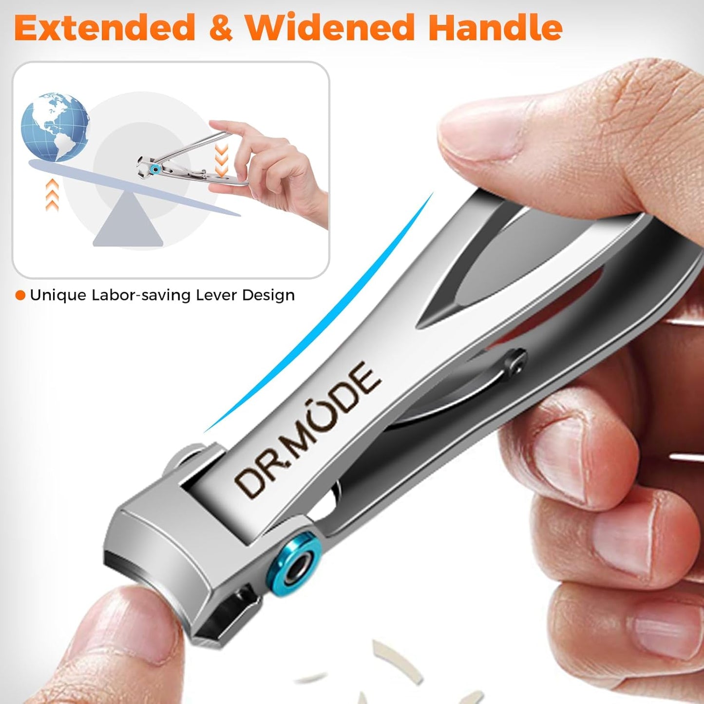 Heavy Duty Slanted Nail Clippers for Thick Nails - Wide Opening, Ultra Sharp Ingrown Toenail Clippers for Seniors