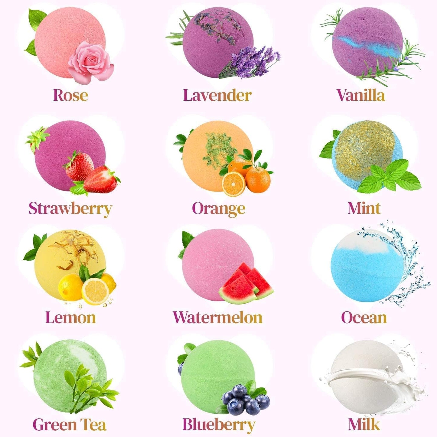 Bath Bombs Gift Set 12 PCS 2.8oz Organic Natural Essential Oils, Relax and Moisturize Skin, Luxury Spa Bomb Gifts for Girl, Mom, Kids, Wife, Birthday, Valentine's Day, Anniversary