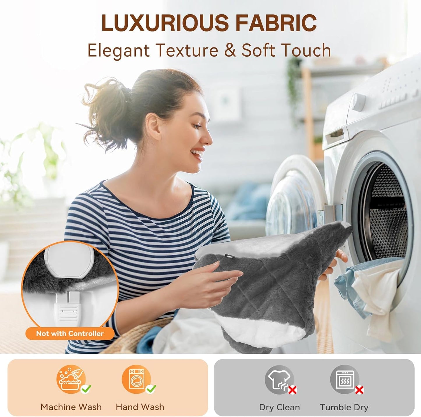 Heating Pad for Neck and Shoulders and Back, XHBDXDP 3.1lb Weighted Shoulder Heating Pads for Pain Relief, 24 x 20″ Neck Heating Pad with Tourmaline Beads, 5 Heat Settings, 4 Auto-Off