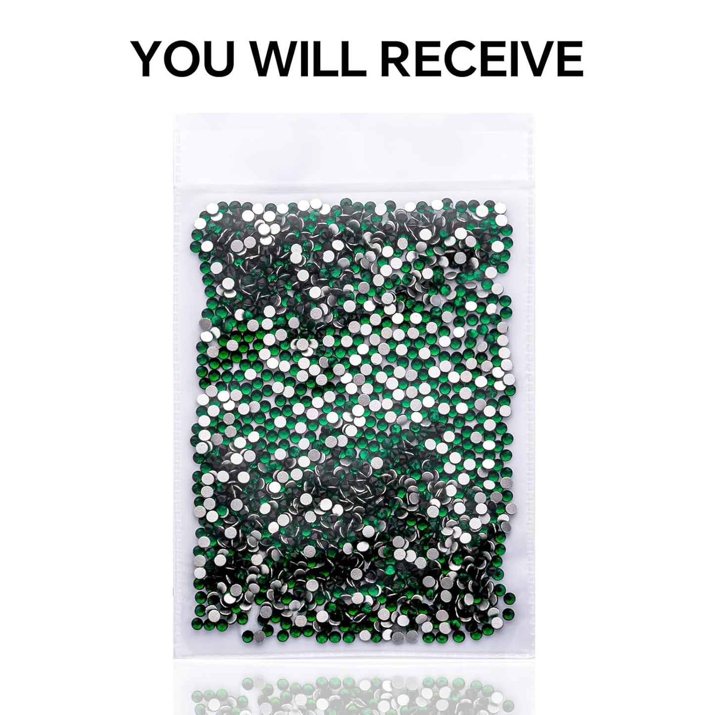 1440Pcs Dark Green Crystal Rhinestones,Glass Flatback Rhinestones Mini Gemstones for Nail Face Makeup Art Crafts Clothes Decoration -(SS6,2.0mm,Dark Green)