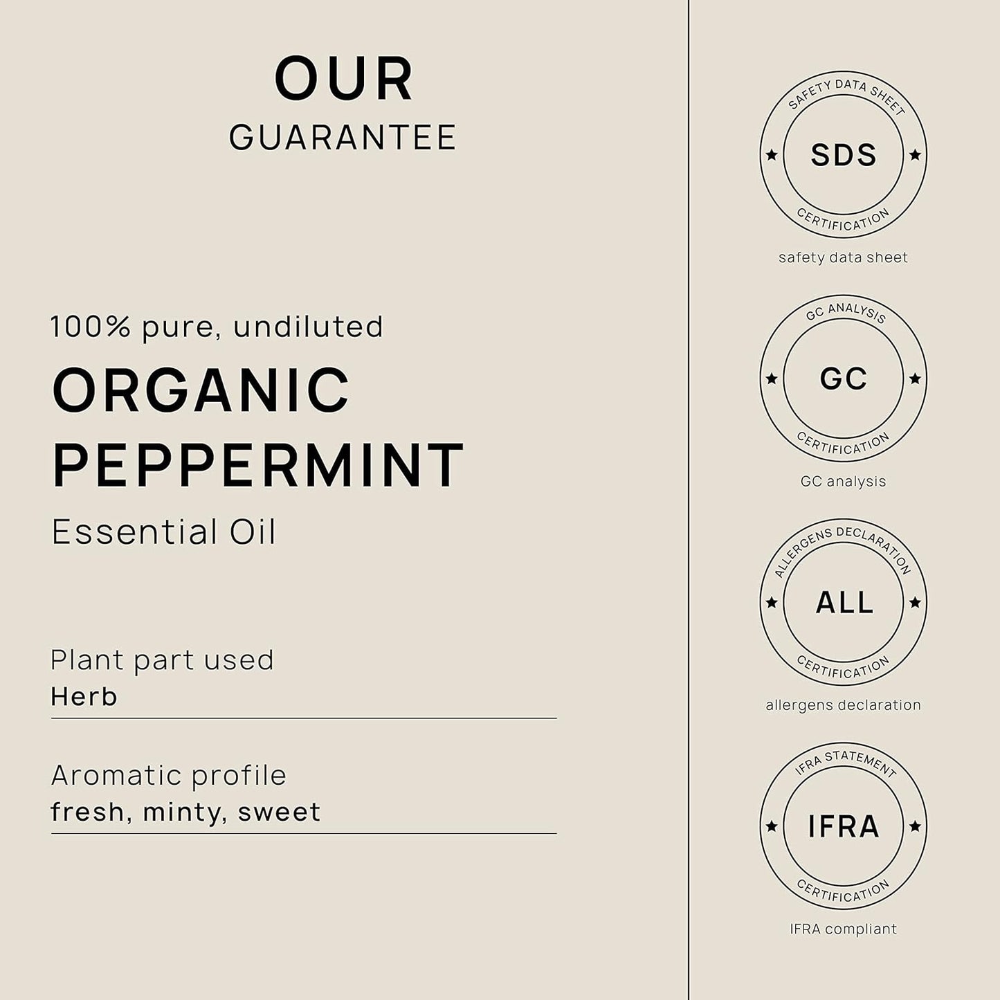 VINEVIDA Organic Peppermint Essential Oil 32 oz - Pure, Undiluted, Vegan, and Sustainable