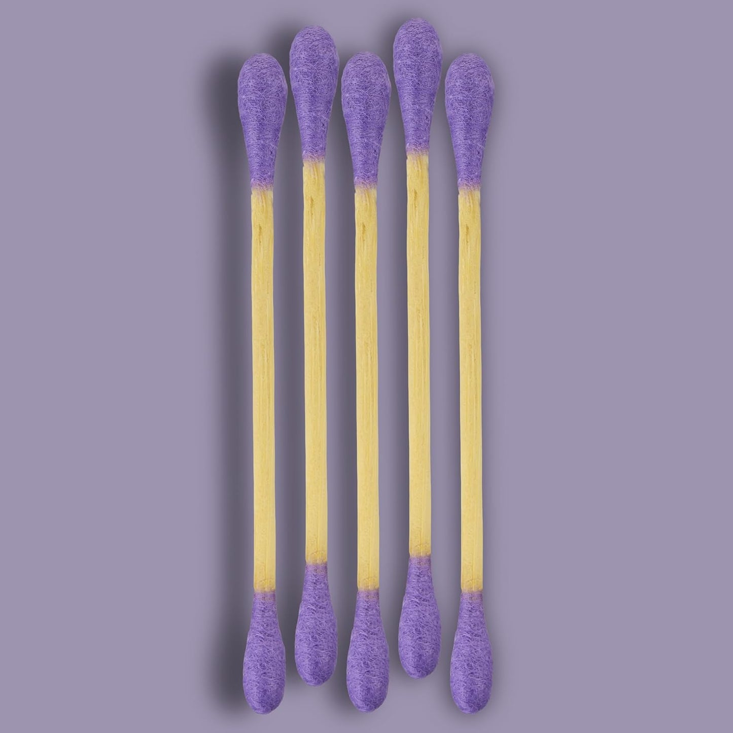 RS ESSENTIAL'S BY LV: Aesthetic Cotton Swabs Sticks Ear Swabs Bamboo swabs 200 Count Cotton Buds In 5 Colorful Colors (Purple)