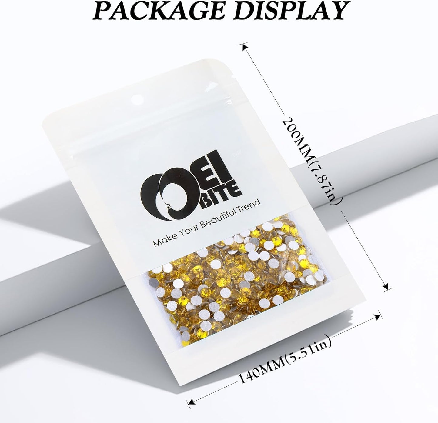 Yellow Flatback Rhinestones, Glass Rhinestones for Nail Art and Craft, Glue Fix, Loose Crystal Gemstones(Yellow, SS30, 576pcs, 6.4-6.6mm)