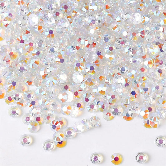 1000 Pieces SS20 5mm Flatback Rhinestones AB Clear Round Gems Crystals for Nail Art DIY Crafts Clothes Shoes Bags （Transparent AB）