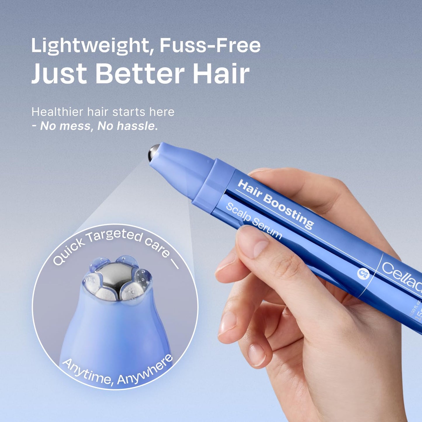 Hair Boosting Scalp Serum – Hair Growth Roll-on Scalp Tonic with Rosemary, Salicylic Acid, Spicules, Hyaluronic Acid & Panthenol – For Healthy Scalp & Fuller Hair – 0.5 fl oz