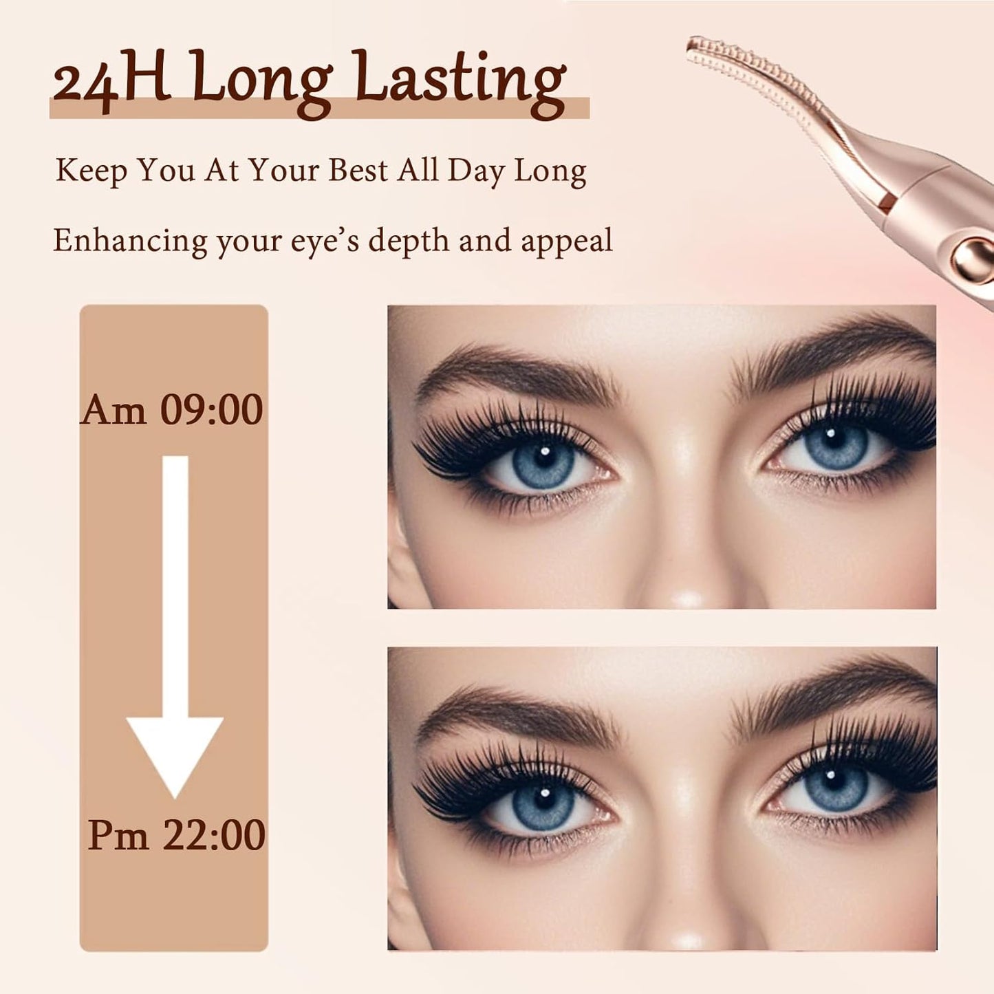 2 in 1 Heated Eyelash Curlers and Eyebrow Trimmer for Women, Electric Eyelash Curler with 2 Temperature Modes Anti-Burn USB Rechargeable Heated Eyelash Curler, Ideal Gift for Women XIN613