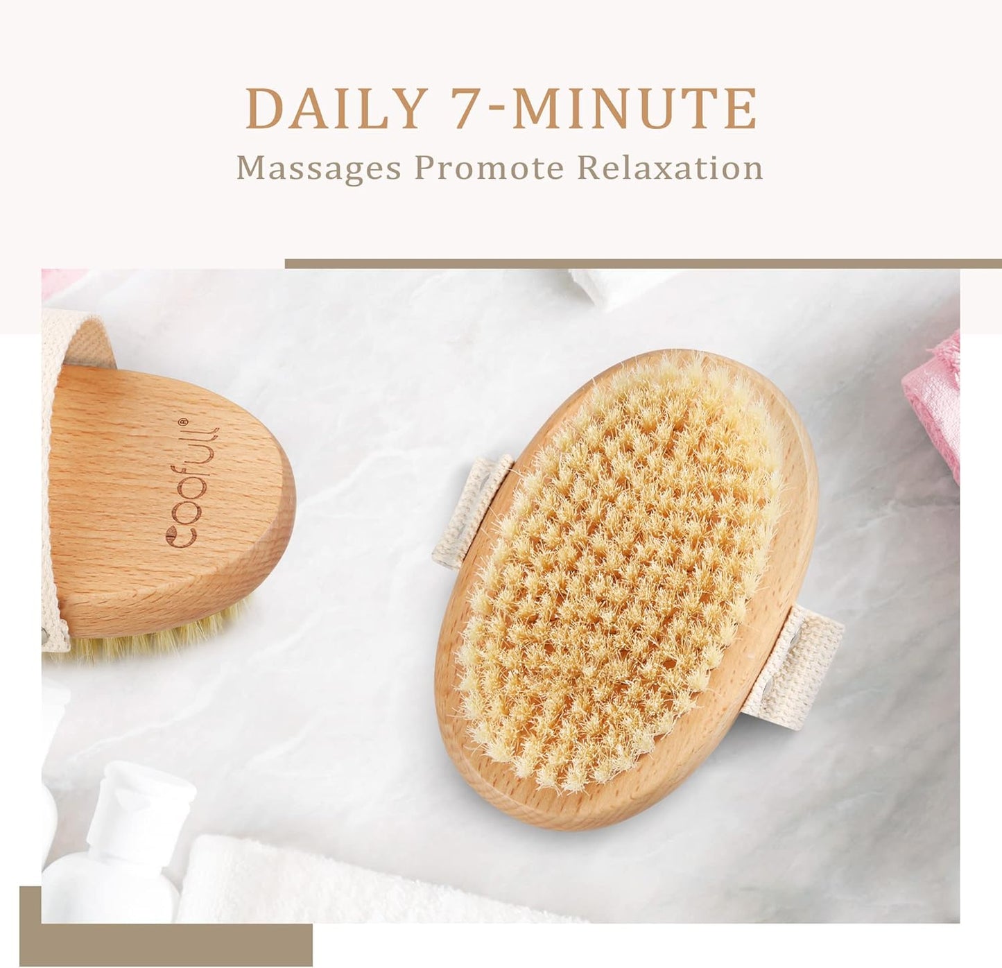 SURDOCA Dry Brush, Body Exfoliating Scrubber, Bath Shower Brushes for Improve Circulation, Cellulite and Lymphatic Remover