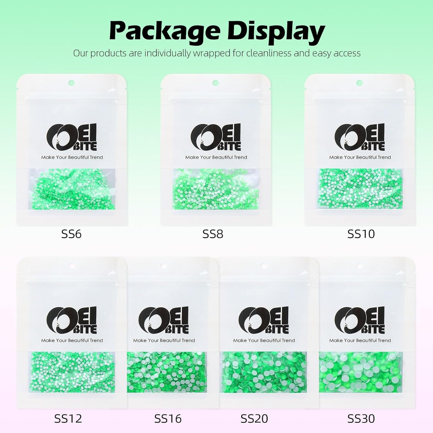 Neon Green Flatback Rhinestones, Glass Rhinestones for Nail Art and Craft, Glue Fix, Loose Crystal Gemstones(Neon Green, SS30, 288pcs, 6.4-6.6mm)
