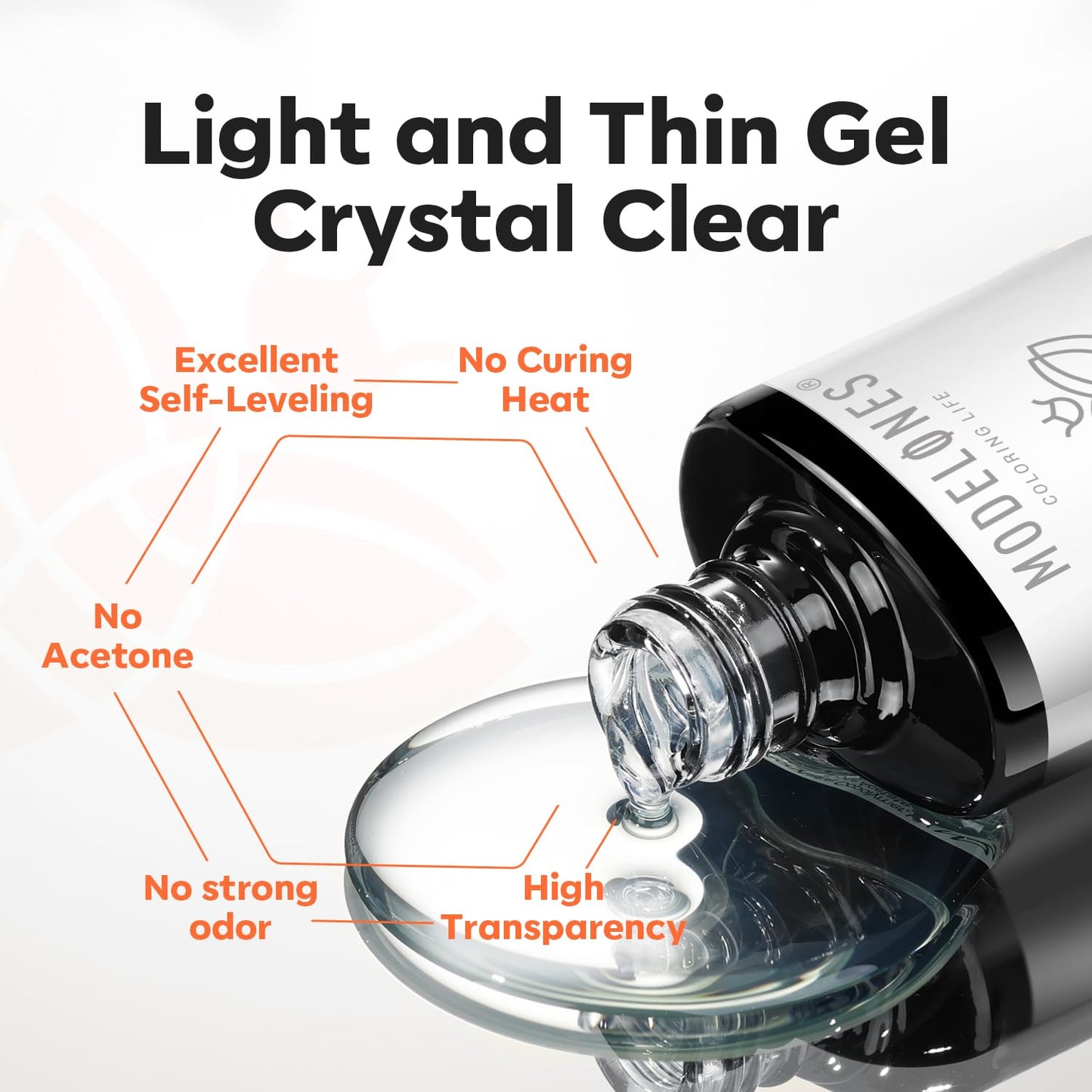 modelones Non-U V Peel off Gel Base Coat, Quick Dry Peelable Base Coat for Gel Nail Polish Beginner Friendly Gentle Protection for Thin & Weak Nails,10ml