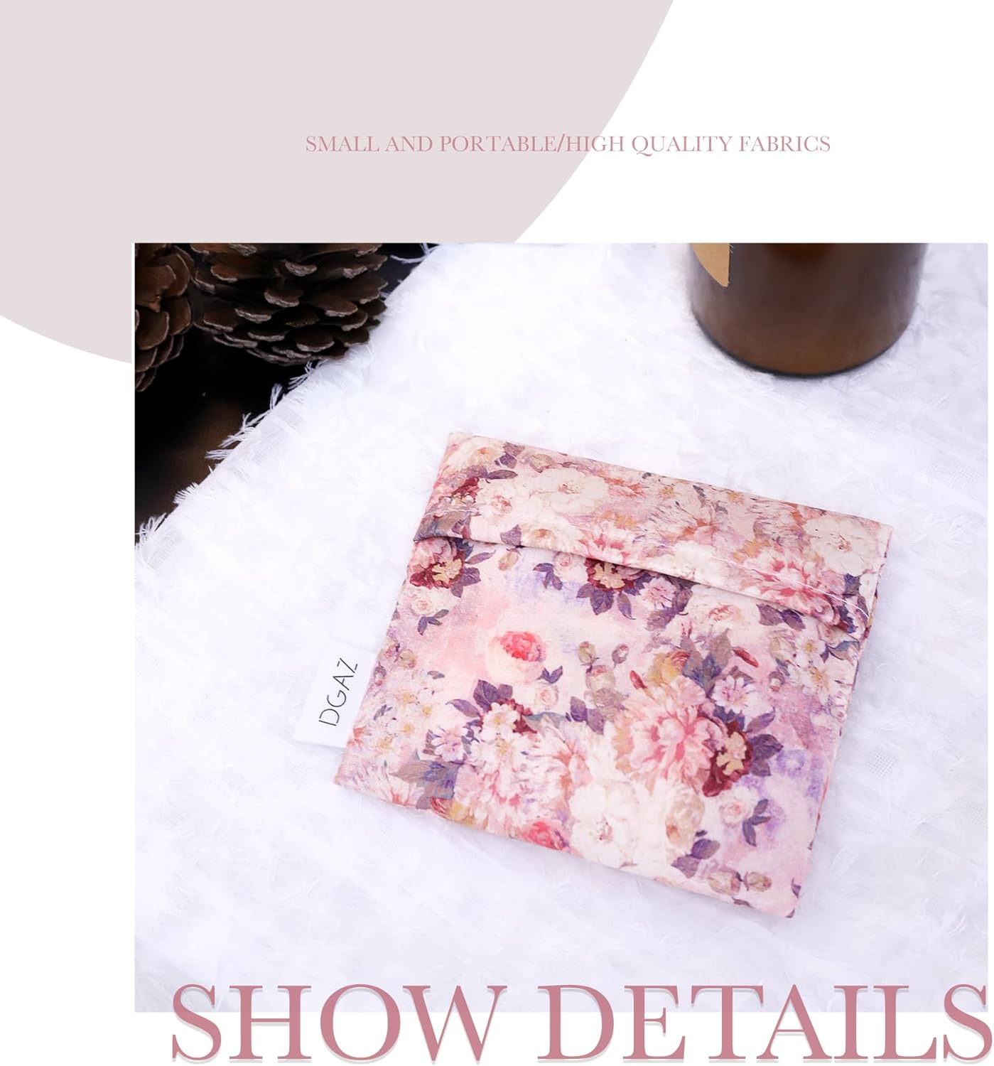 DGAZ Sanitary Napkin Storage Bag, Period Bag for Teen Aged Girls, Portable Period Bag for Panty Liners/Menstrual Cup/Small Tampons，Mini Makeup Bag for Purse(Kaleidoscope)