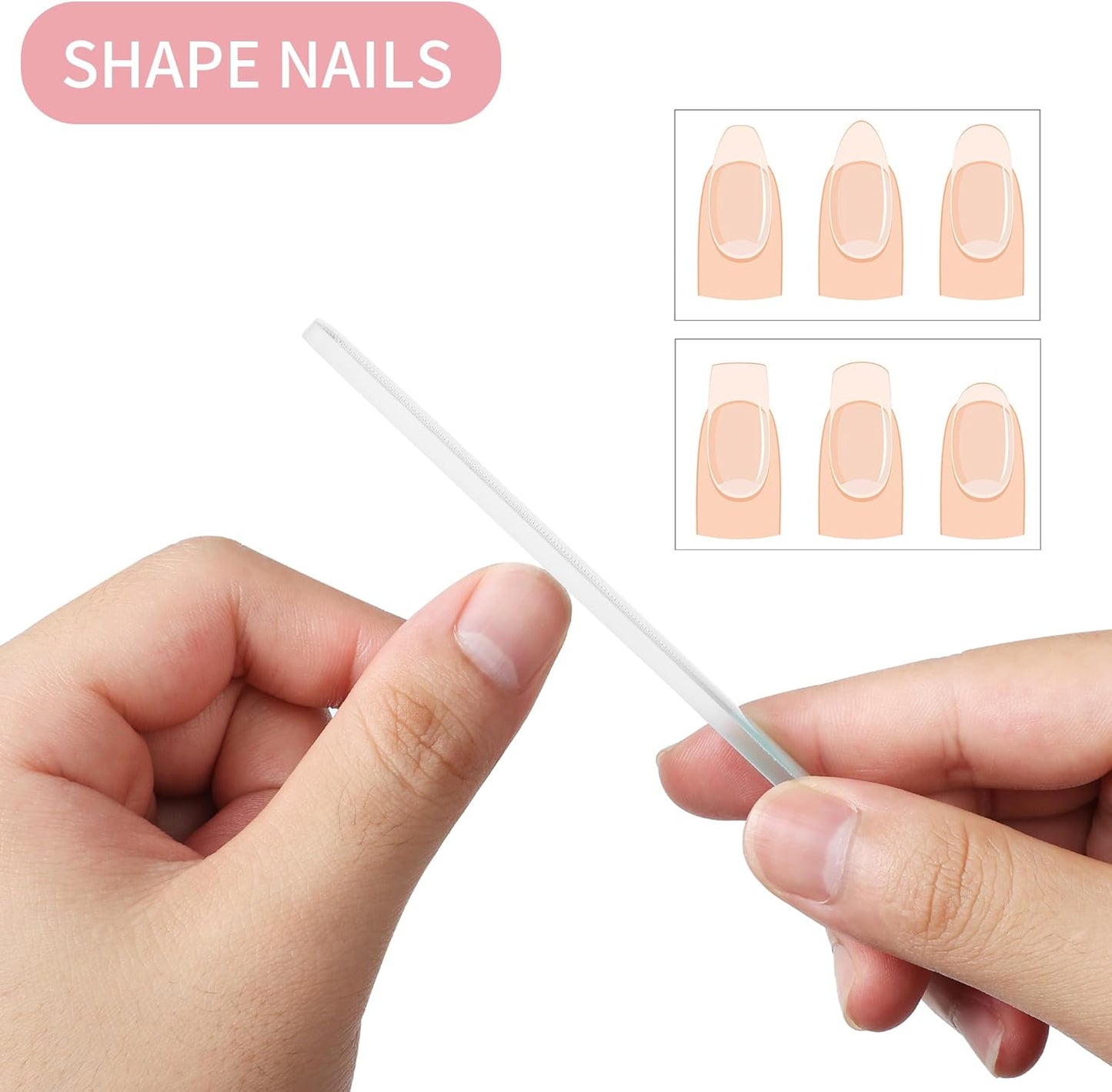 Nano Glass Nail Shiner Kit, 3-in-1 Manicure Tool-Nail Buffer for Shaping Buffing and Polishing Natural Nails, Fine Crystal Nail Files, Professional Manicure Tools for Home and Salon Use