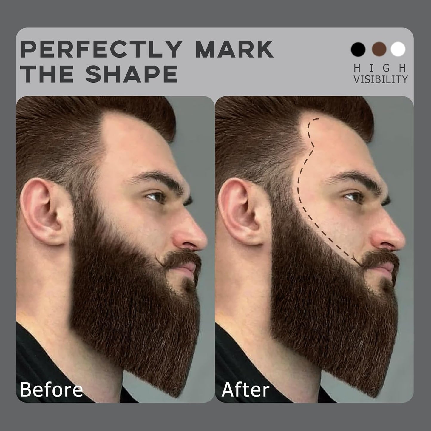 Barber Pencil for Lineup Magic Hairline Enhancement Beard Guide Shaping Pencils for Design Razor Trace Black Brown White Barber Chalk Pencils Set with Sharpener Ruler Brush for Men