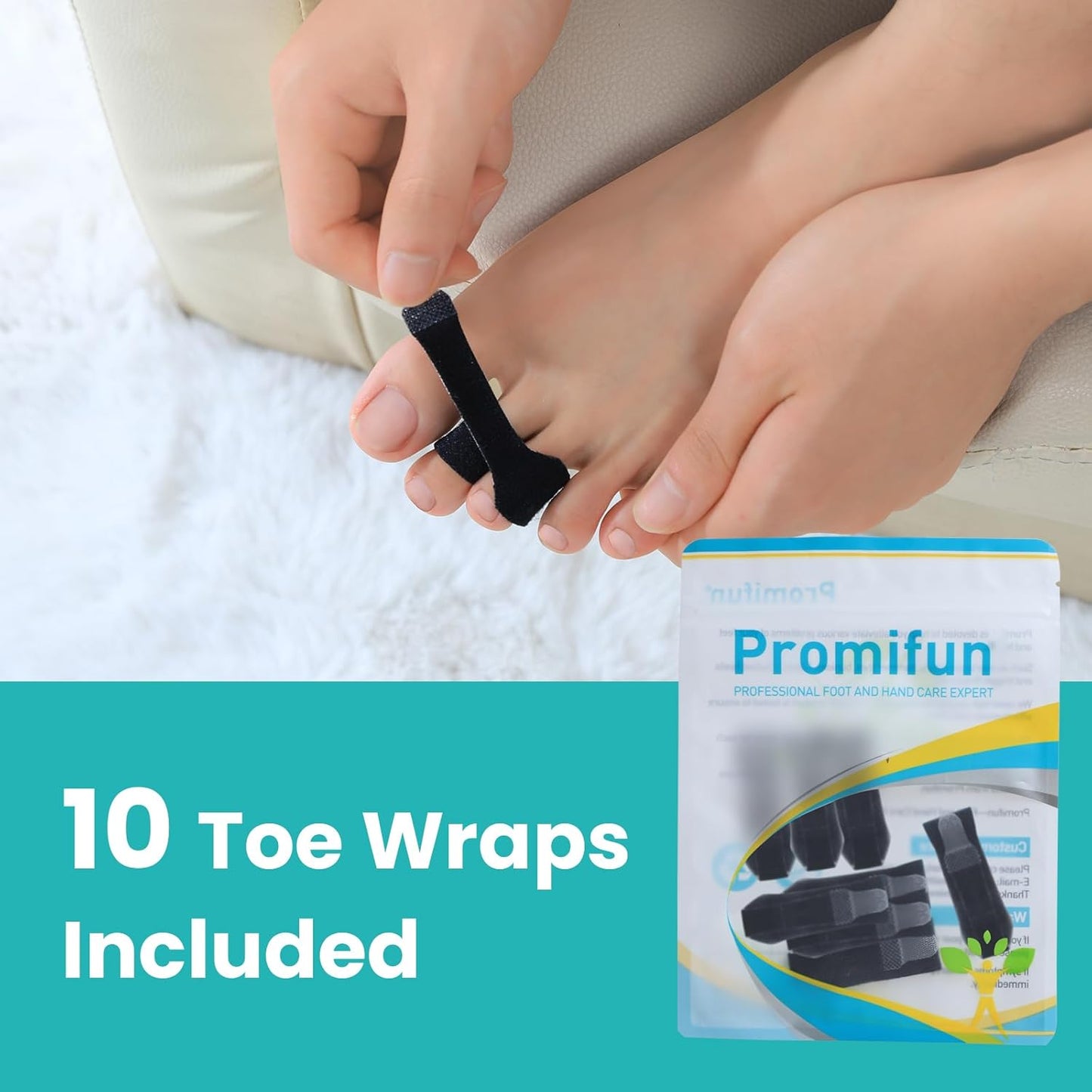 10 Pack Hammer Toe Corrector Toe Splint for Broken Toes,Brace Orthopedic Separator, Cushioned Bandages, Heal Wrap Toe Straighteners for Crooked Toes (Black+10S）