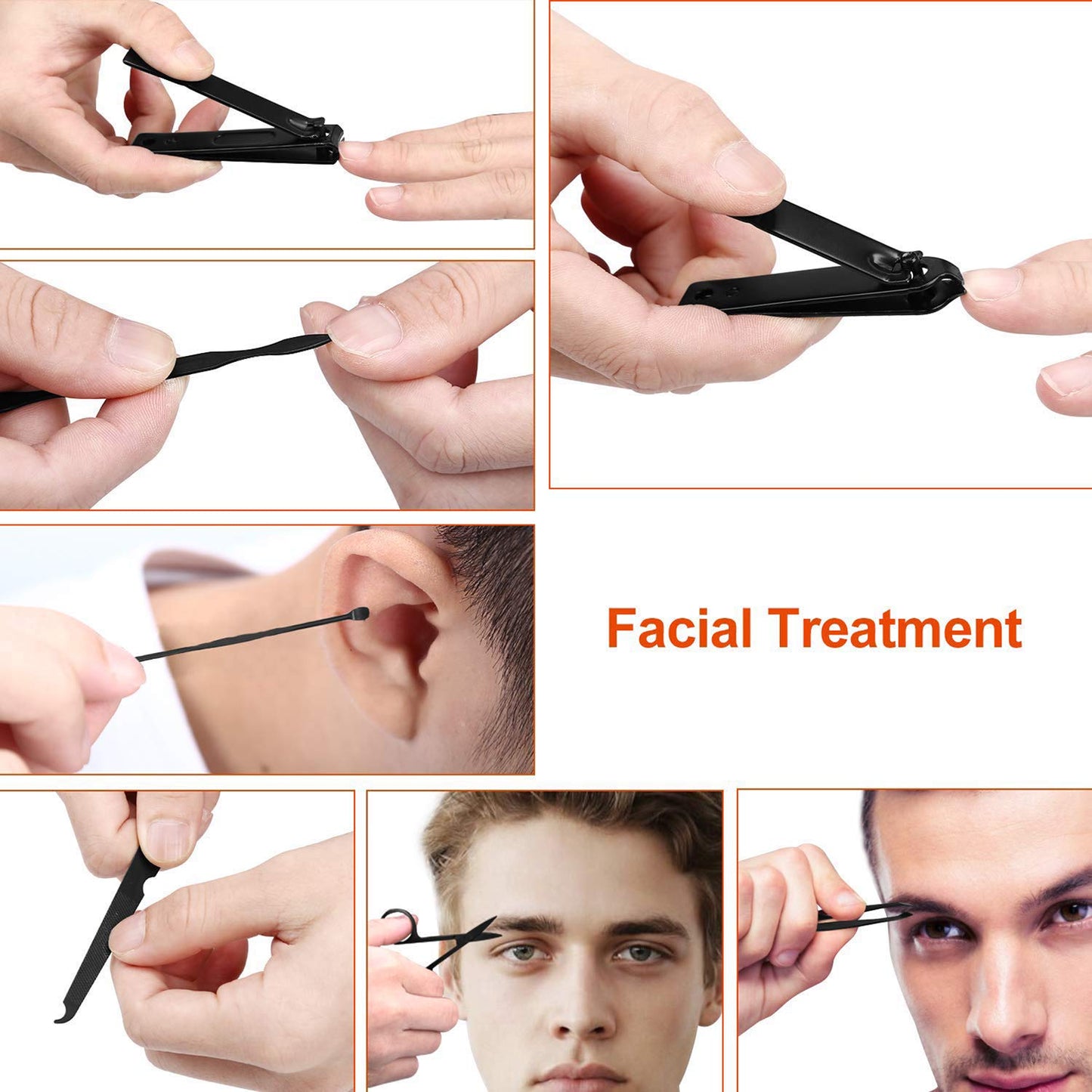 Manicure Set Pedicure Kit Womens Nail Clippers Set 32 in 1 Professional Grooming Care Tools Nail Kit Including Facial, Fingernails and Toenails Care with Travel Case Women (Red_7 Pieces)