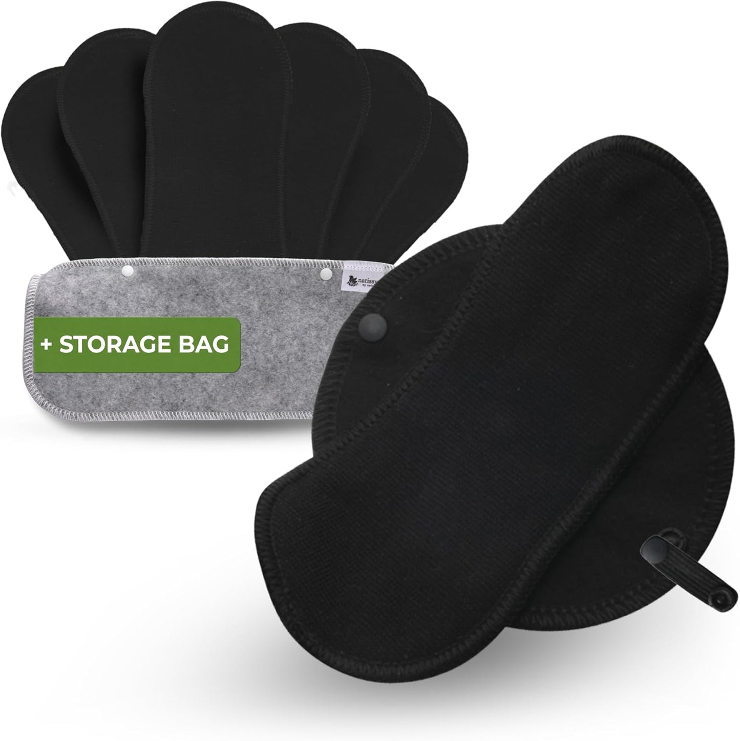 Made in EU - Ultra-Thin Reusable Panty Liners (Medium, 7-Pack) – High-Temp Washable Cloth Panty Liners for Women – Durable & Breathable Organic Cotton Keeps You Fresh & Dry for Daily Vaginal Discharge