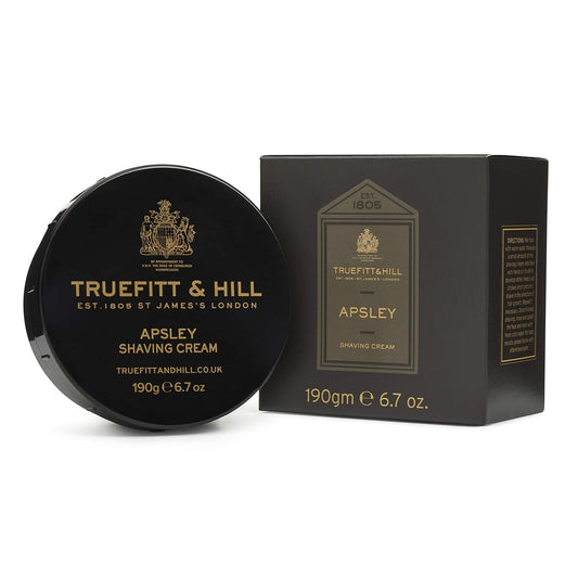 Truefitt & Hill Shaving Cream Bowl - Apsley - Premium Glycerin-Based Lather, Smooth Glide, and Hydration for a Luxurious Shave - 6.7 oz.