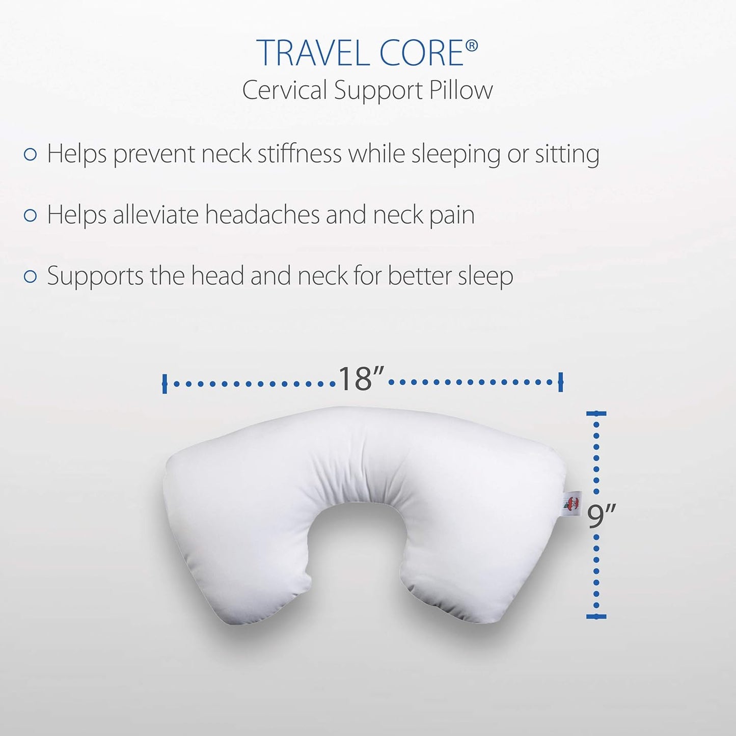 Core Products Travel Pillow, Orthopedic Neck Support, Airplane Travel, Packable, Portable Use Sitting or Sleeping