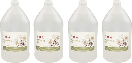 TOA Mineral Oil Body Spa Massage for Therapists Unscented Gallon Bottle (4 Gallons)