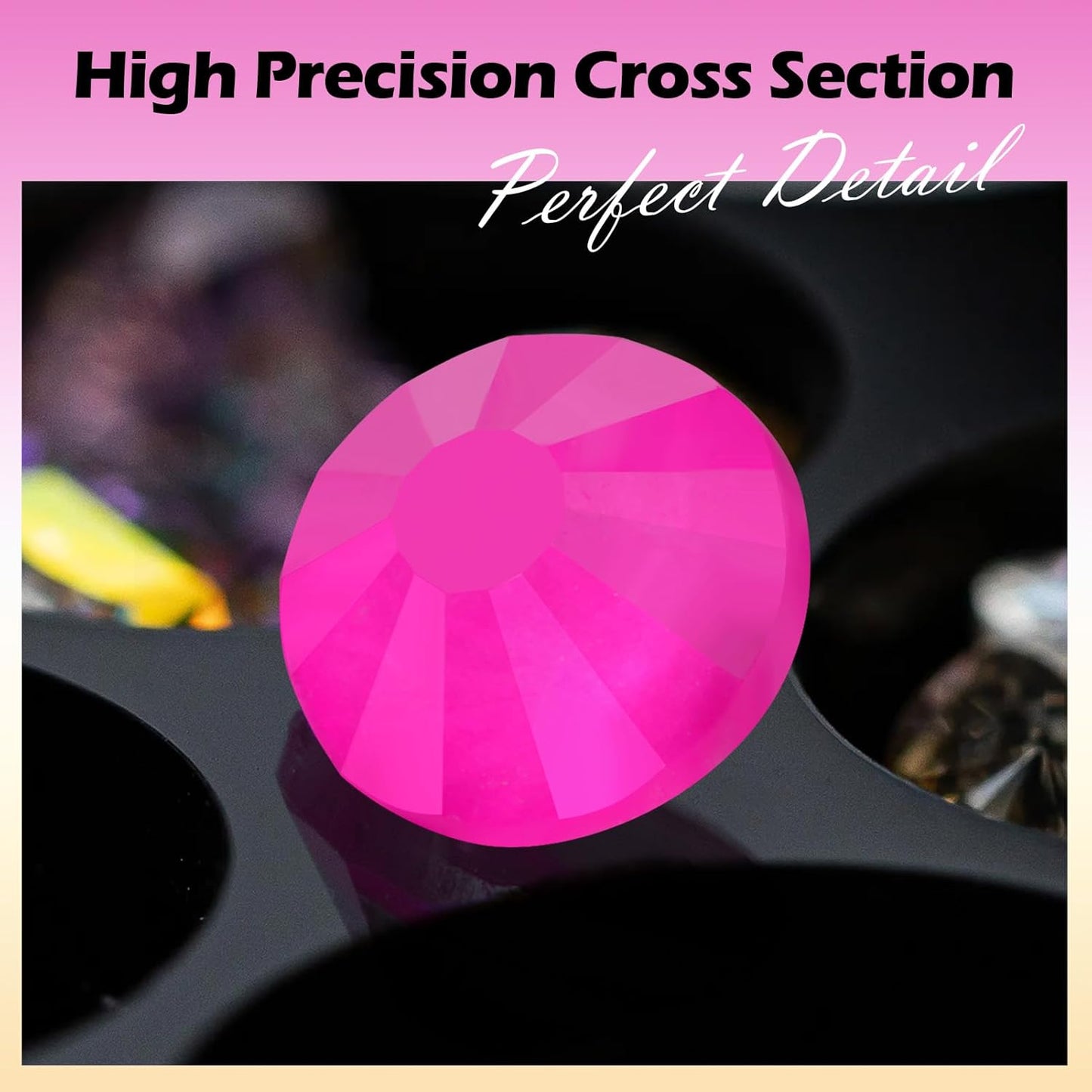 Neon Rose Flatback Rhinestones, Glass Rhinestones for Nail Art and Craft, Glue Fix, Loose Crystal Gemstones(Neon Rose, SS20, 1440pcs, 4.6-4.8mm)