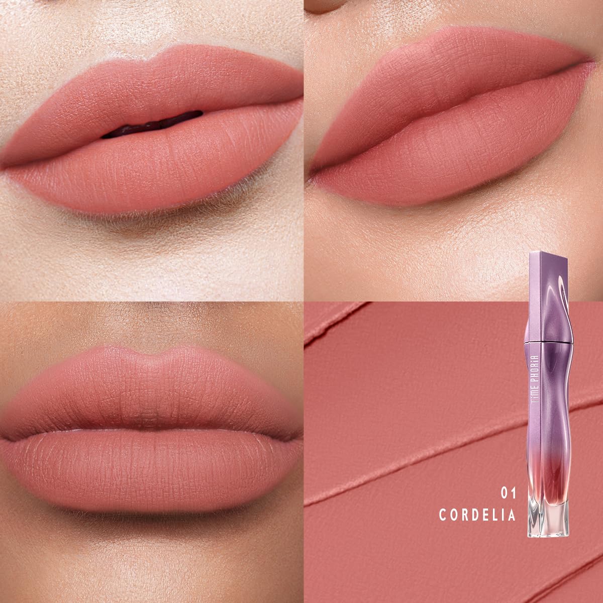 NEBULA VELVET LIP CREAM-Long Lasting Lip Stain, Waterproof and Transfer Proof Lip Tint, Matte Finish Lipstick, Smooth Out Lip Lines, Lightweight Lip Cream, High Coverage (01 CORDELIA)