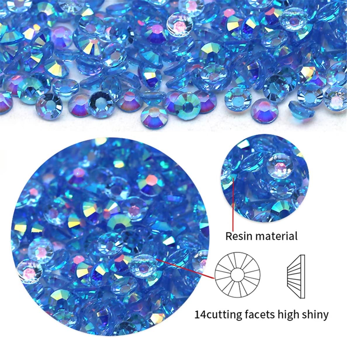 4500 Pcs SS6 2mm AB Flatback Rhinestones for Nails Art Crafts Transparent Glitter Round Gems Crystals DIY Clothes Shoes(Clear Light Pink AB)