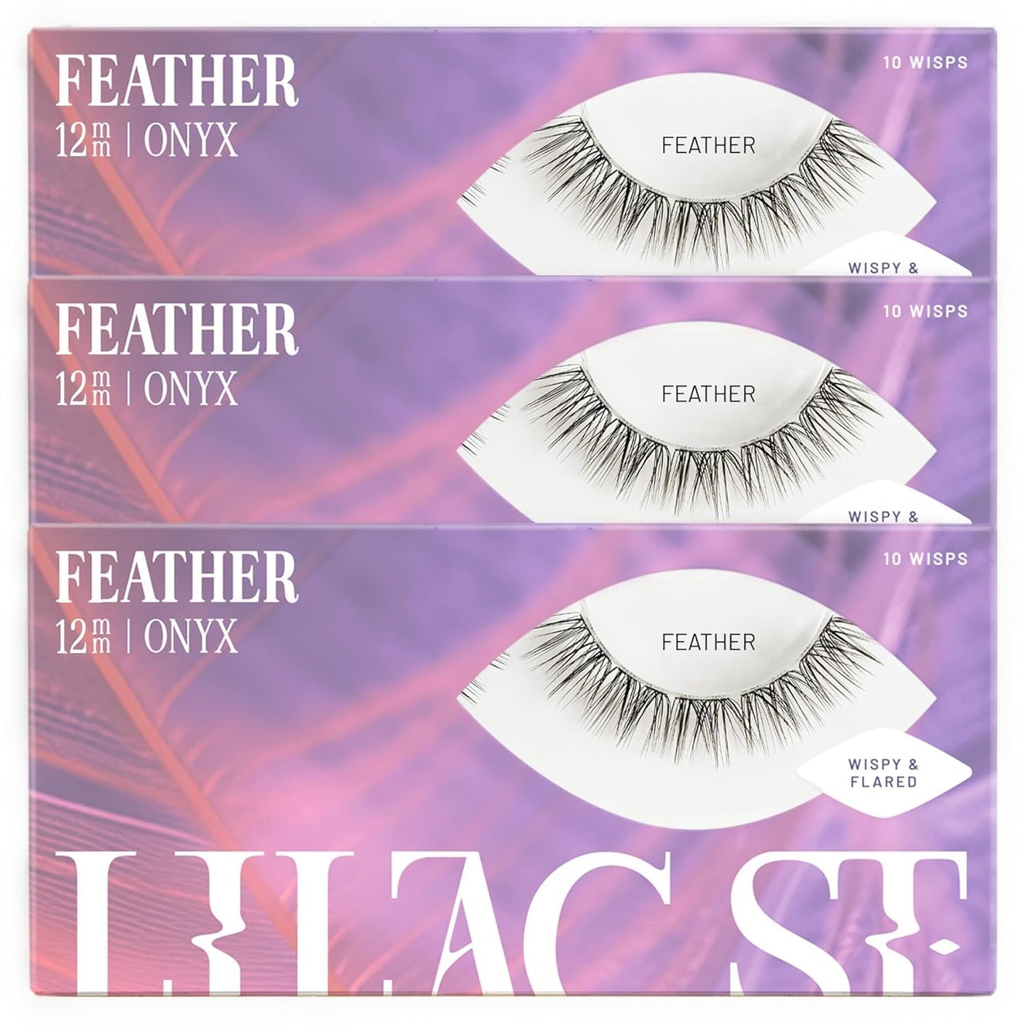 Lilac St - Feather Natural Faux Eyelash Clusters (12mm, 3 Pack) - Cat Eye Look - DIY Lash Extension Wisps - Lightweight & Lifelike - Lasts 10 Days - Cruelty Free, Vegan, Women Founded - 30 Lashes