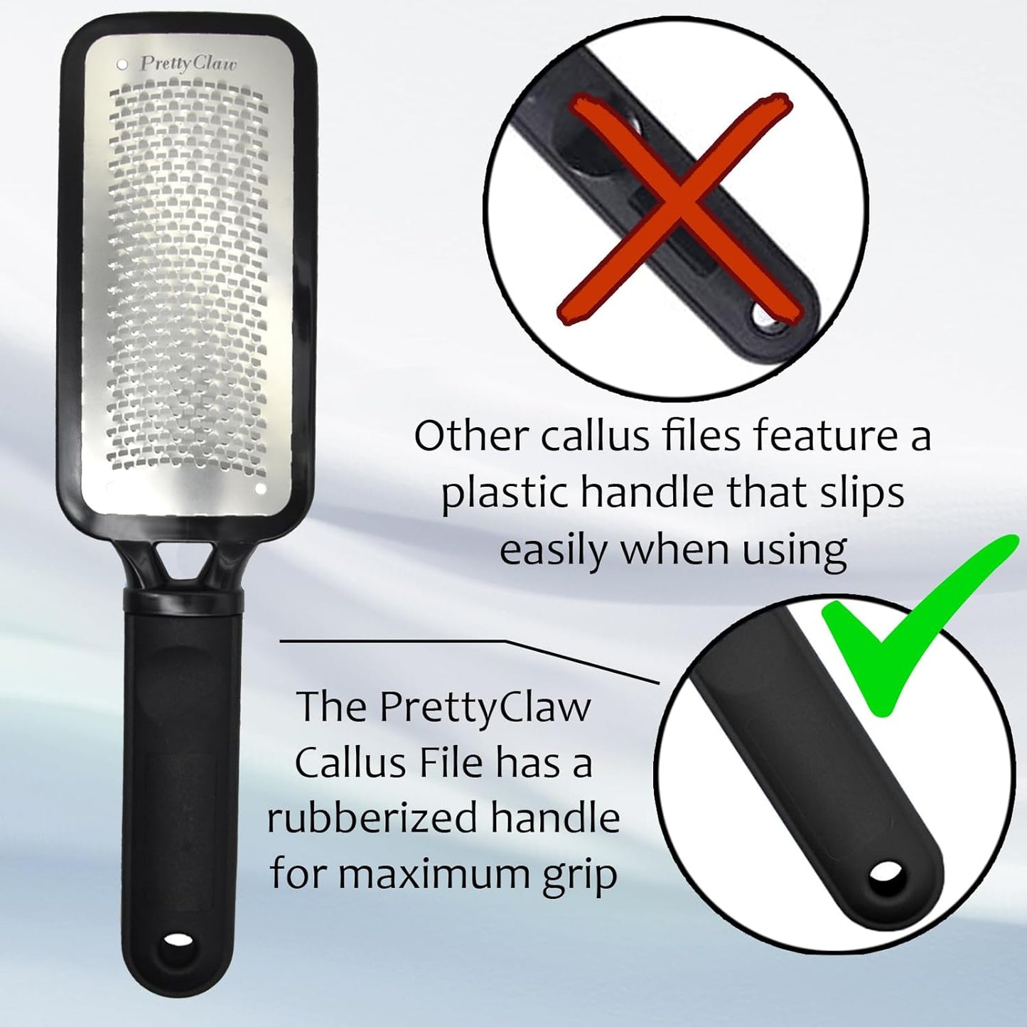 PrettyClaw | Foot File Callus Remover for Feet Care Pedicure Professional Foot File Filing Rasp Scrubber Tool Removes Dead Skin Salon and Spa Quality Black