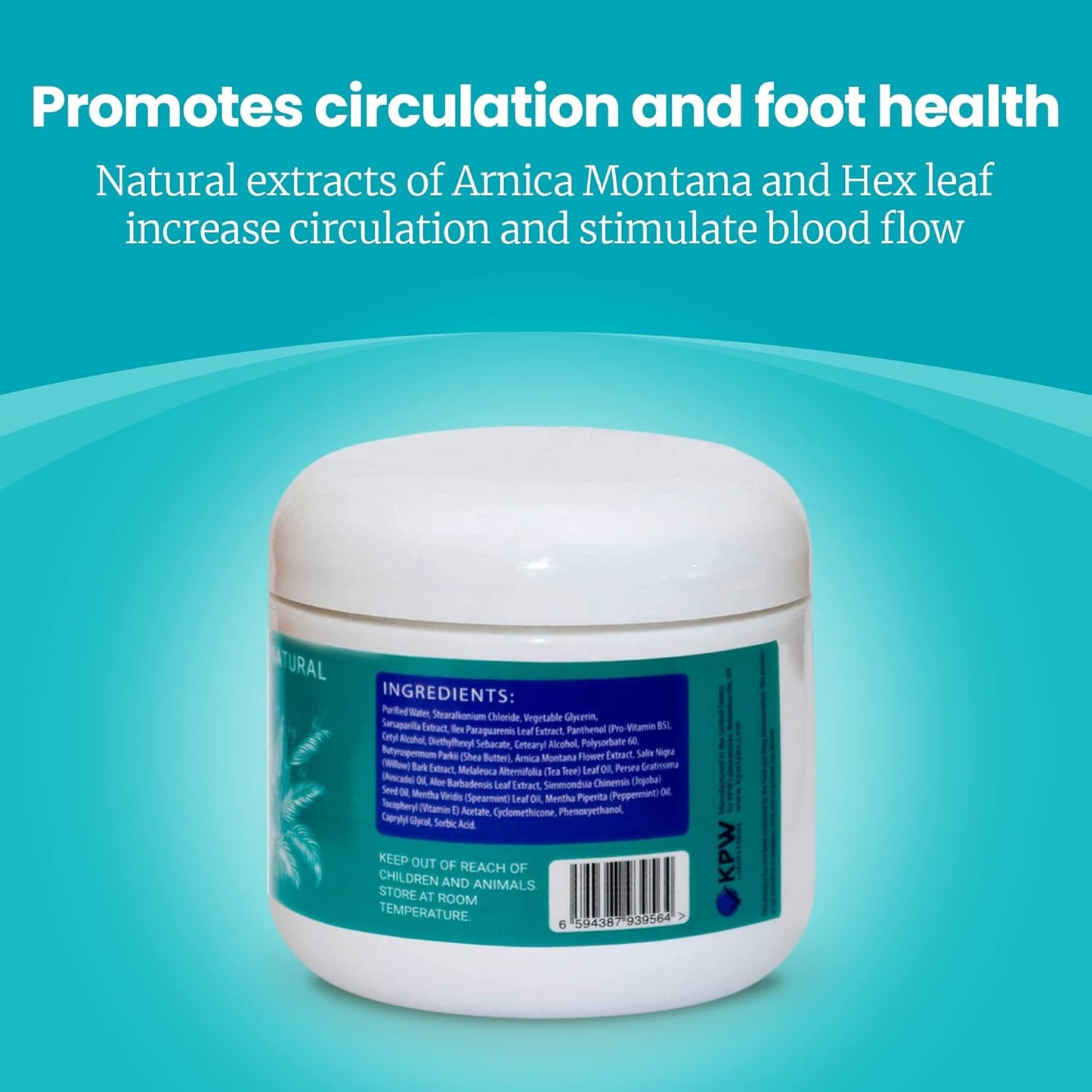KPW Laboratories for Dry Cracked Heels - All-Natural Foot Care for Women and Men, Hydrating Foot Cream for Dry Feet to Promote Circulation