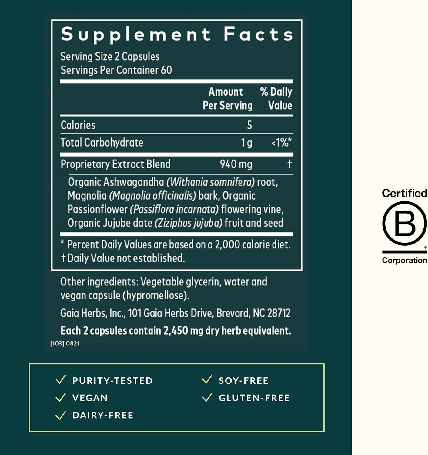 Gaia Herbs SleepThru - Natural Sleep Support Supplement with Organic Ashwagandha Root, Organic Magnolia Bark, Passionflower, and Jujube Date - 120 Vegan Liquid Phyto-Capsules (60-Day Supply)