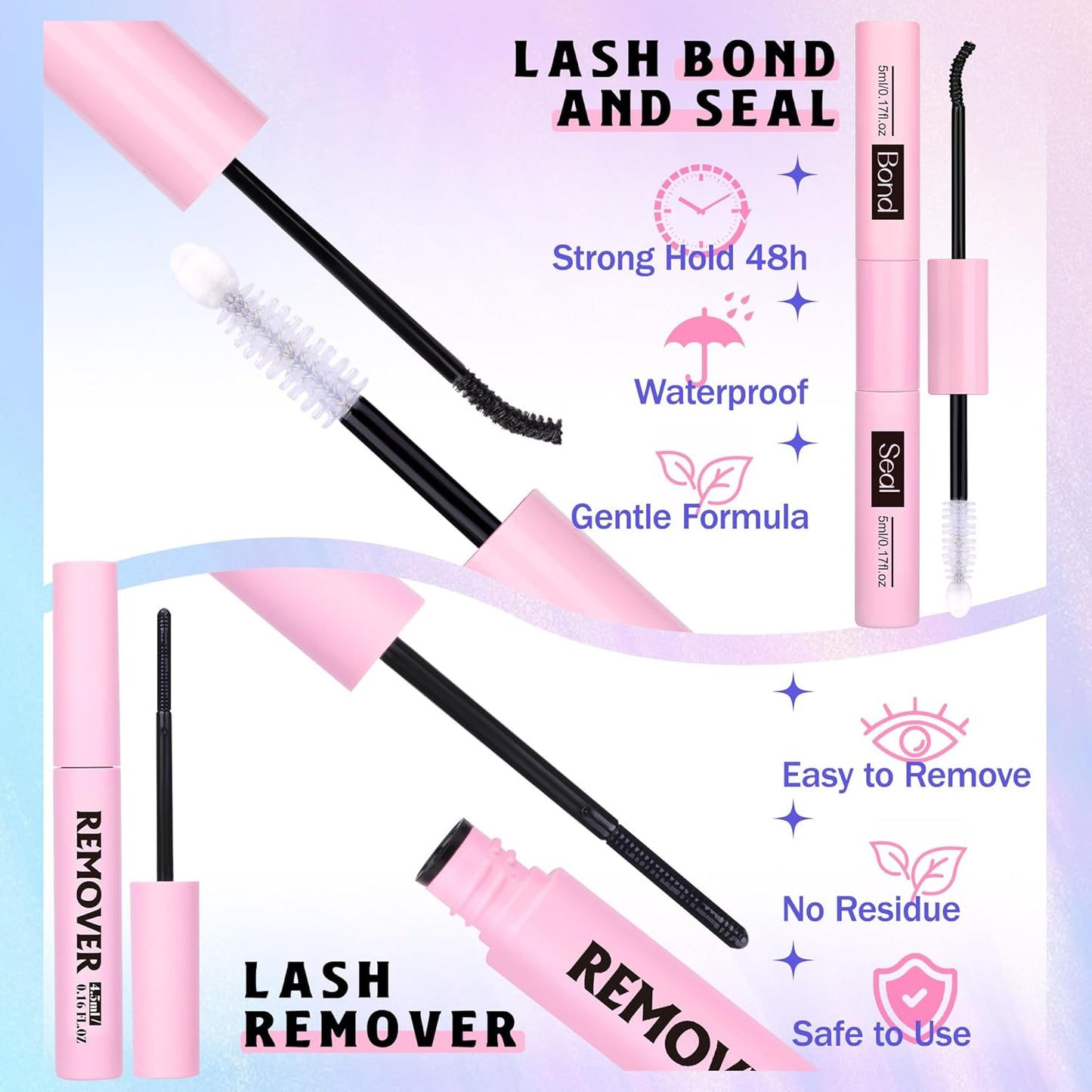 Cluster Eyelash Extensions Kit Lash Clusters Kit Natural Wispy Individual Lashes Kit C-curly DIY Lash Extension Kit 10-16MM Eyelash Clusters Kit with Lash Remover by Newcally