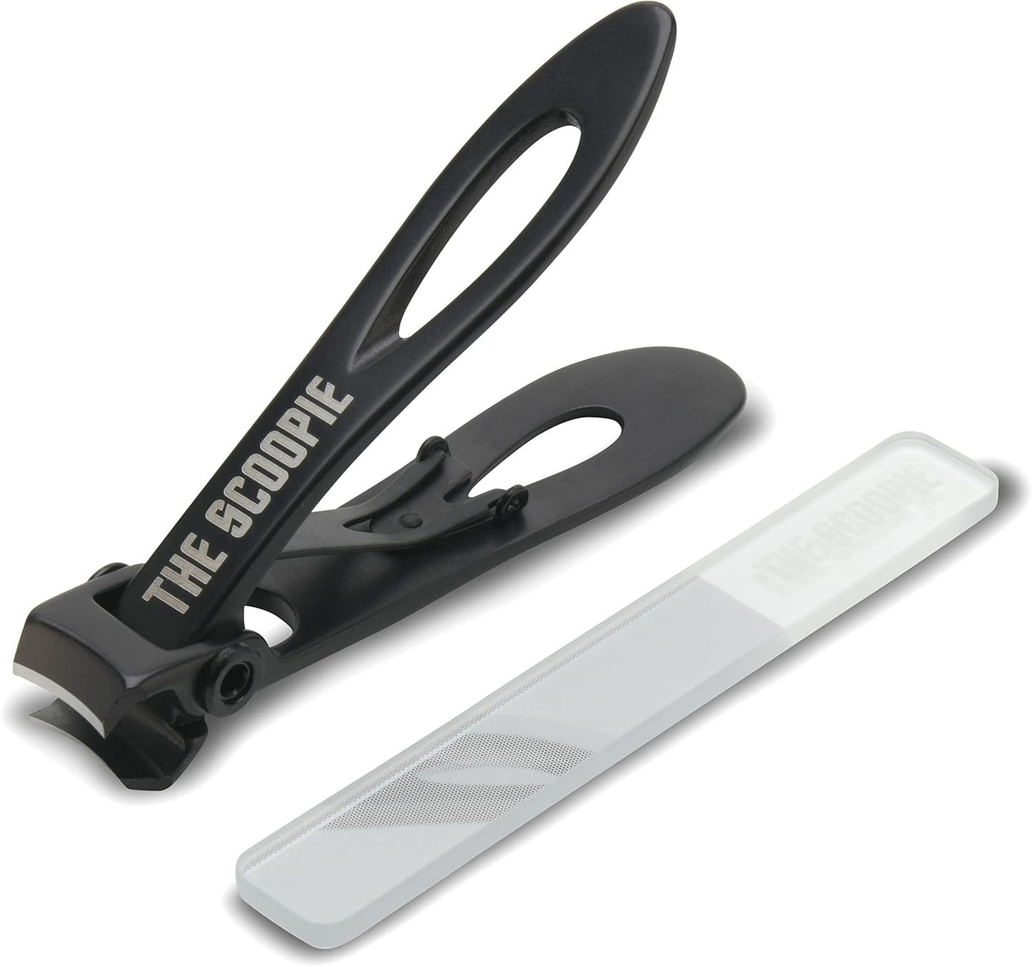 Nail Clippers for Men and Women, Toenail Clippers and Fingernail Clippers, Includes Nano Fiber Nail File (Large, Black), 15mm Wide Jaw Trimming for Adults, Manicure Set and Pedicure Kit