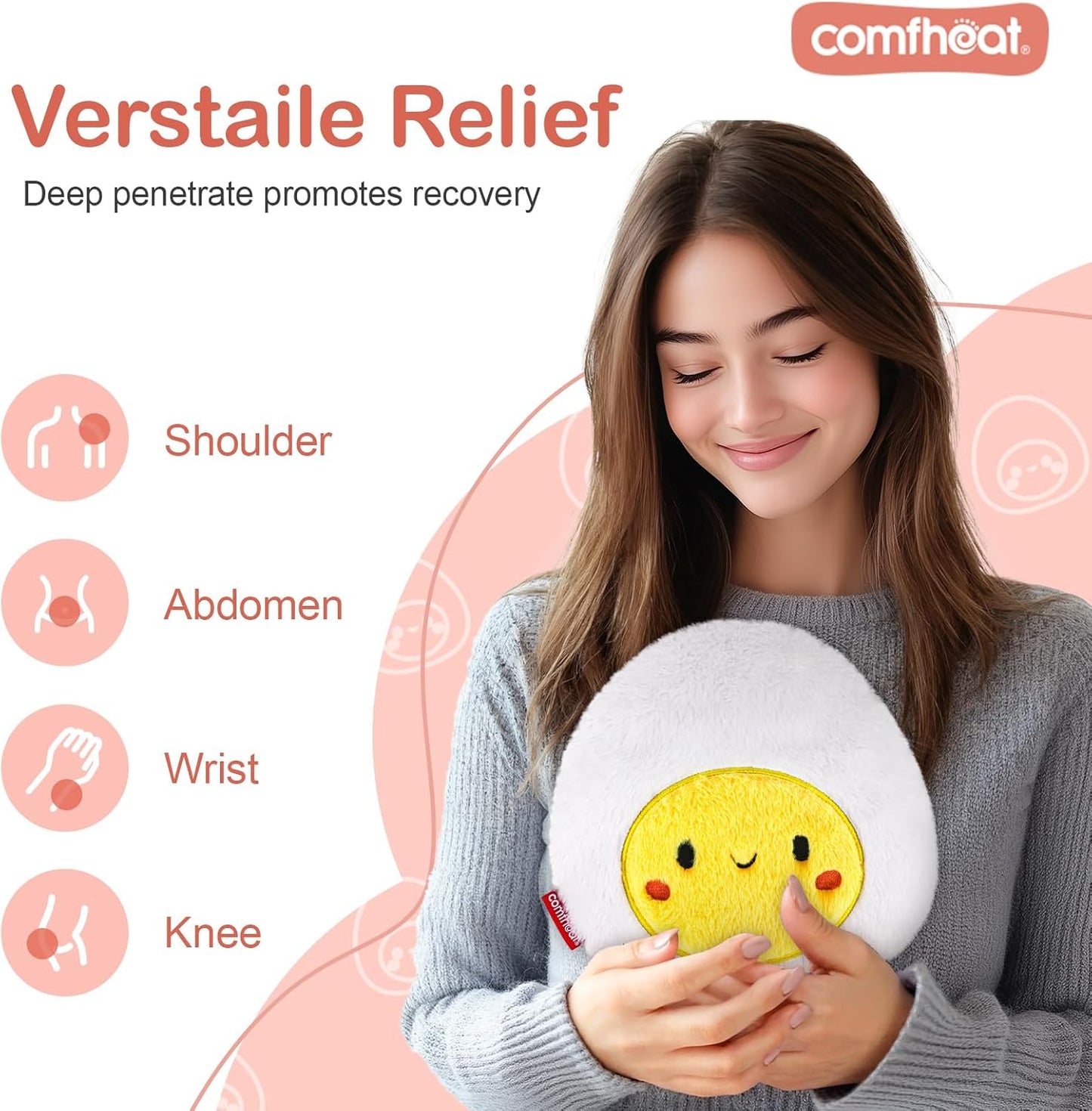 Egg Microwave Heating Pad - Hot & Cold Therapy with Natural Flaxseed Filling, Moist Heat for Cramps, Shoulder Muscle Pain Relief, Natural Heat Pack Moist Heat with Washable Cover