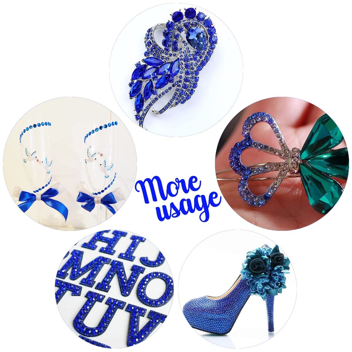 16000PCS Royal Blue Crystal Resin Rhinestones for Crafting 3mm 4mm 5mm Sapphire Flatback Stones No-Hotfix Dark Blue Diamonds Crystals Gems Charms for Nails Face Eyes Makeup Tumblers Bottles DIY Crafts